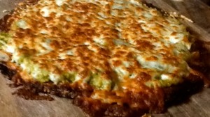 Cauliflower crust with Guacamole Pizza